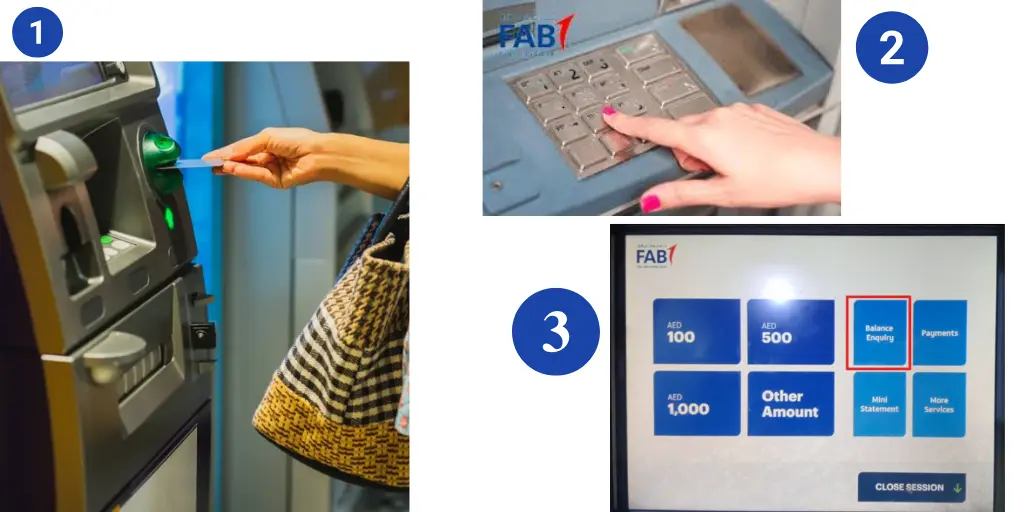 FAB Balance Check via ATM Machine